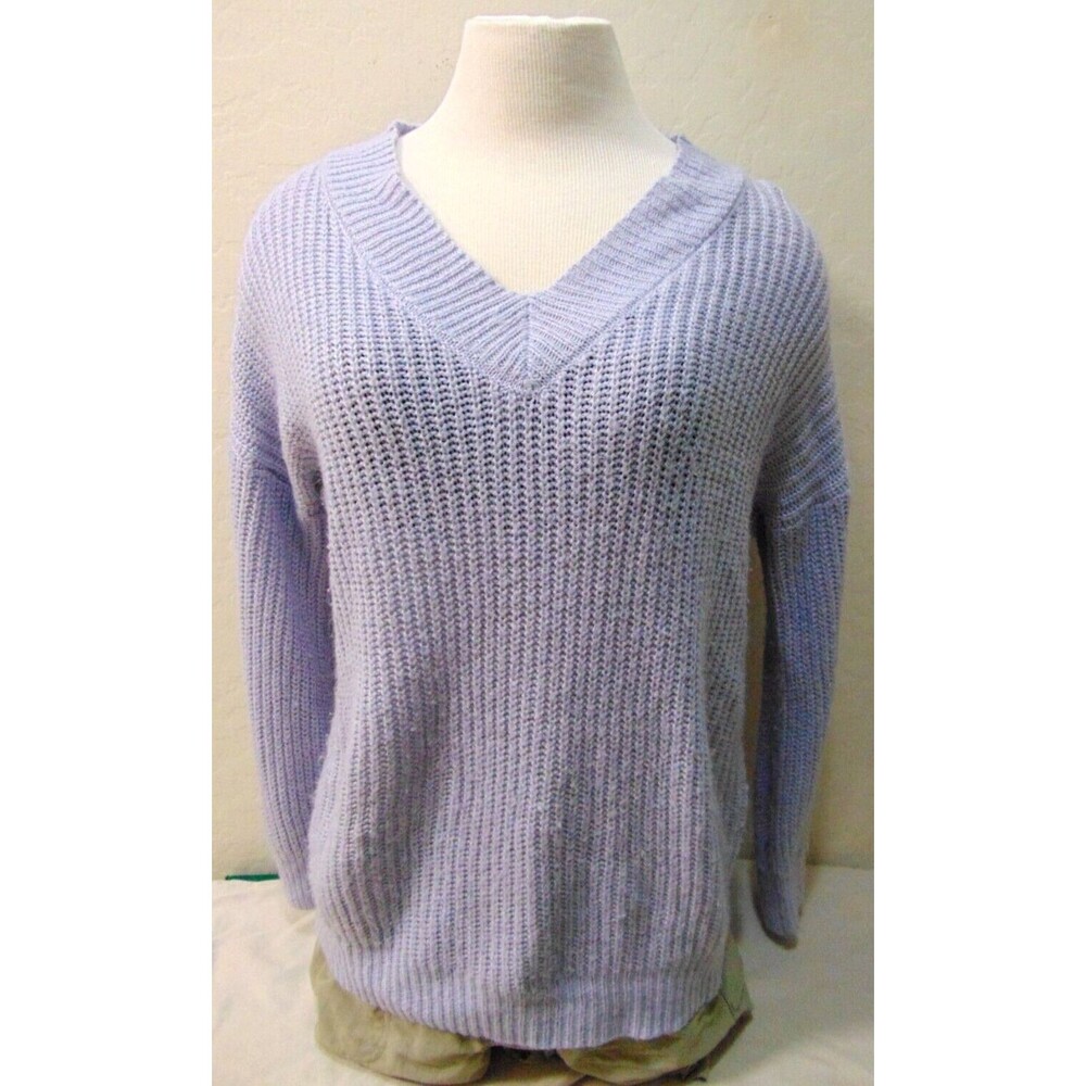 Derek Hearth MATERNITY Lavender Purple Chunky Knit V Neck Cheap Sweater Large